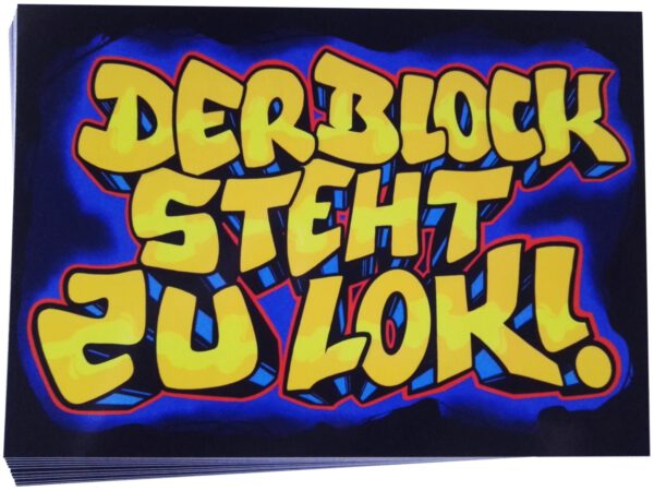 Aufkleber "Der Block steht zu Lok 3"